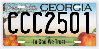 GA license plate CCC2501