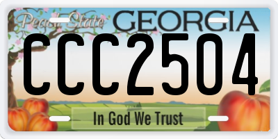 GA license plate CCC2504