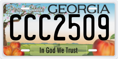 GA license plate CCC2509