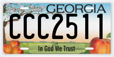 GA license plate CCC2511