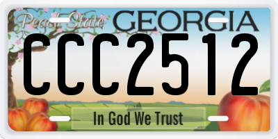 GA license plate CCC2512