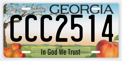 GA license plate CCC2514