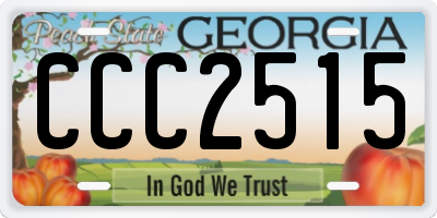 GA license plate CCC2515