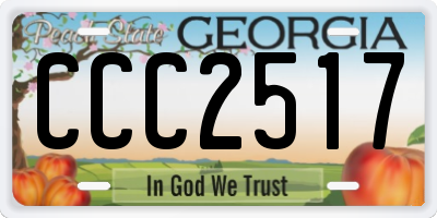 GA license plate CCC2517