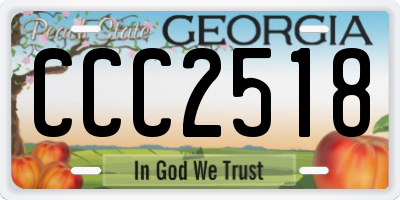 GA license plate CCC2518