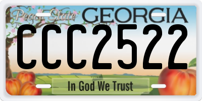 GA license plate CCC2522