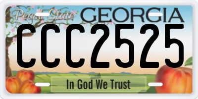 GA license plate CCC2525