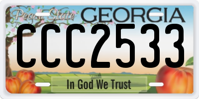 GA license plate CCC2533