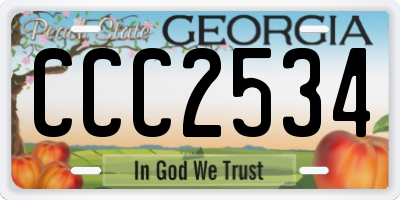 GA license plate CCC2534