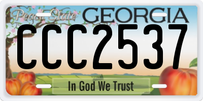 GA license plate CCC2537