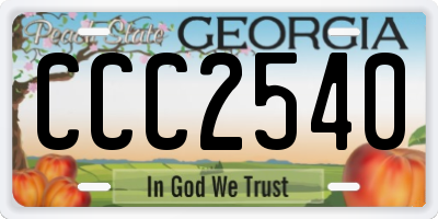 GA license plate CCC2540