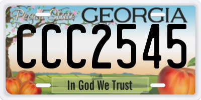 GA license plate CCC2545