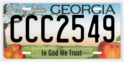 GA license plate CCC2549