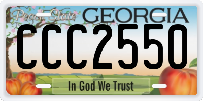 GA license plate CCC2550
