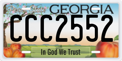 GA license plate CCC2552