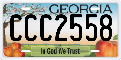 GA license plate CCC2558