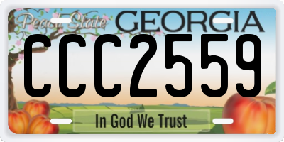 GA license plate CCC2559