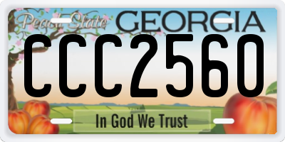 GA license plate CCC2560