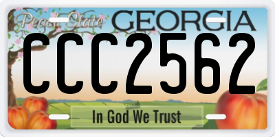 GA license plate CCC2562