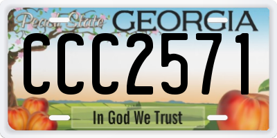 GA license plate CCC2571