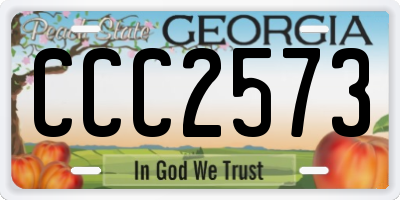 GA license plate CCC2573