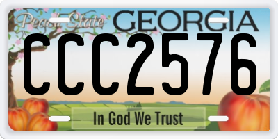 GA license plate CCC2576