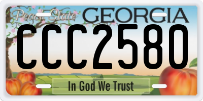 GA license plate CCC2580