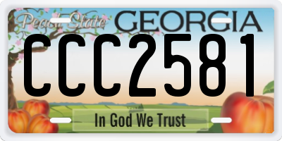 GA license plate CCC2581