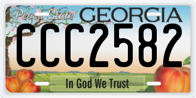 GA license plate CCC2582