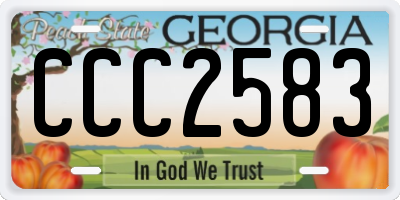 GA license plate CCC2583