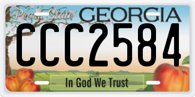 GA license plate CCC2584
