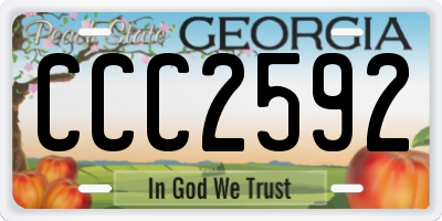 GA license plate CCC2592