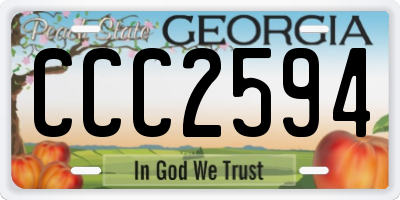 GA license plate CCC2594