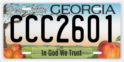GA license plate CCC2601