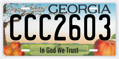 GA license plate CCC2603