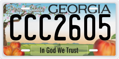GA license plate CCC2605