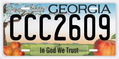 GA license plate CCC2609