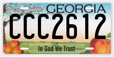 GA license plate CCC2612