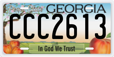 GA license plate CCC2613