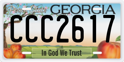 GA license plate CCC2617