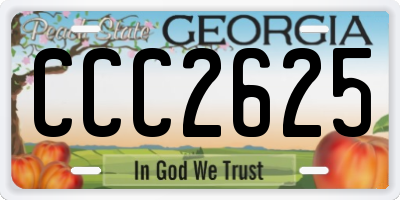 GA license plate CCC2625