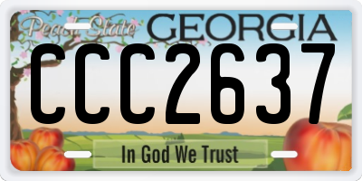 GA license plate CCC2637
