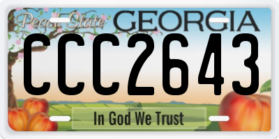 GA license plate CCC2643