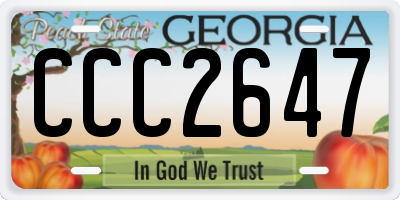 GA license plate CCC2647