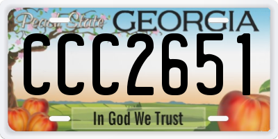 GA license plate CCC2651