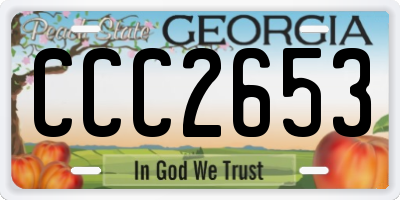GA license plate CCC2653
