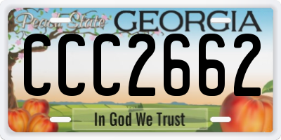 GA license plate CCC2662