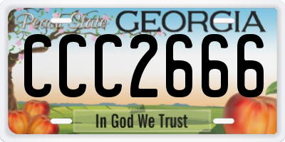 GA license plate CCC2666