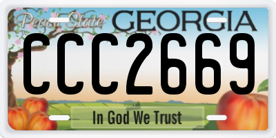 GA license plate CCC2669