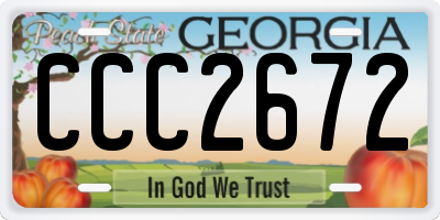 GA license plate CCC2672